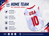 Pet Soccer Jersey Outfit - Cute Game Day Pet Shirt for Small, Medium Dogs & Cats Clothes Fashionable Clothing