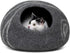 Cat Cave – Premium Felt Cat Bed for Indoor Cats, Handmade Merino Wool (Dark Gray, Medium)
