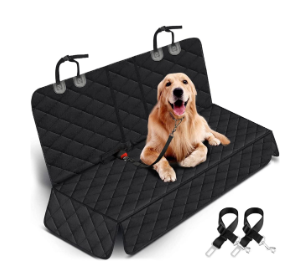 Dog Car Seat Cover, Back Seat Cover for Dogs Pet Car Seat Protector Waterproof Bench Car Seat Cover, Non-Slip Rear Seat Cover Fits Middle Armrest for Most Cars Suvs Trucks - Black