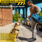 Fida Dog Leash, Autobrake Retractable Patented Design for Dog Pulling, 16 Ft Heavy Duty No Pull Pet Walking Leash for Large Medium Dogs. Tangle Free, One‑Hand Control, Soft Grip