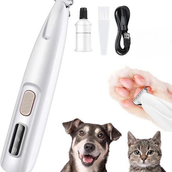 Rechargeable Pet Hair Trimmer Kit, Pet Paw Trimmer, Cordless Quiet Dog Trimmer for Grooming with LED Light, Small Dog Grooming Clippers for Dogs & Cats, Pet Grooming Tool,Waterproof, Low Noise Pet Shaver,