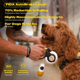 Fida Dog Leash, Autobrake Retractable Patented Design for Dog Pulling, 16 Ft Heavy Duty No Pull Pet Walking Leash for Large Medium Dogs. Tangle Free, One‑Hand Control, Soft Grip