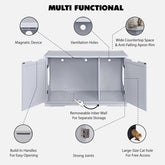 X-Large Designer Cat Washroom Storage Bench Cat Litter Box Enclosure Furniture Box House with Table (Black)